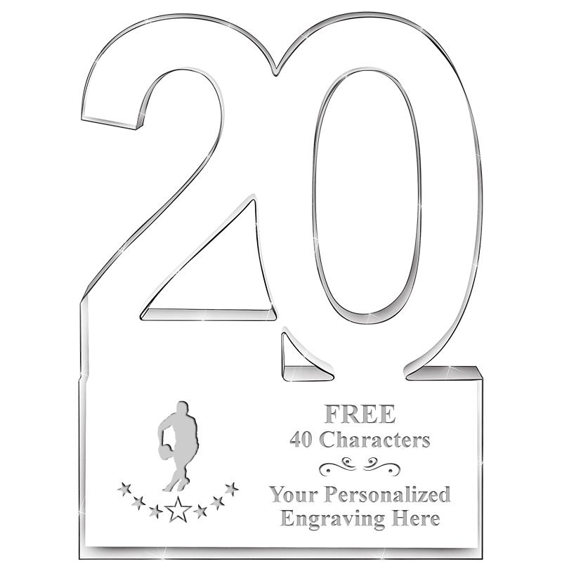 6" 20 YEARS OF SERVICE ACRYLIC