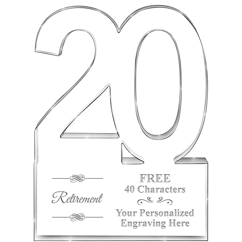 6" 20 YEARS OF SERVICE ACRYLIC