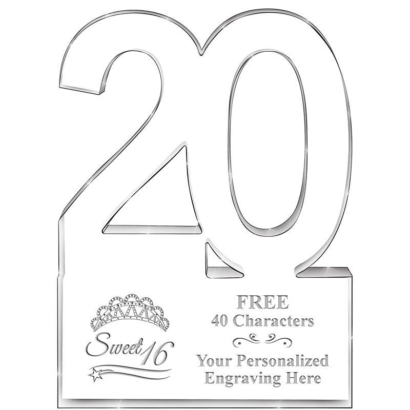 6" 20 YEARS OF SERVICE ACRYLIC