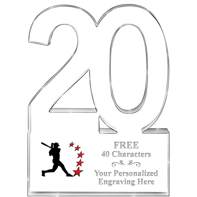 6" 20 YEARS OF SERVICE ACRYLIC