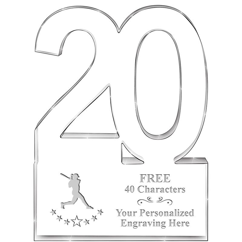 6" 20 YEARS OF SERVICE ACRYLIC