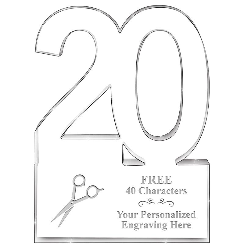 6" 20 YEARS OF SERVICE ACRYLIC