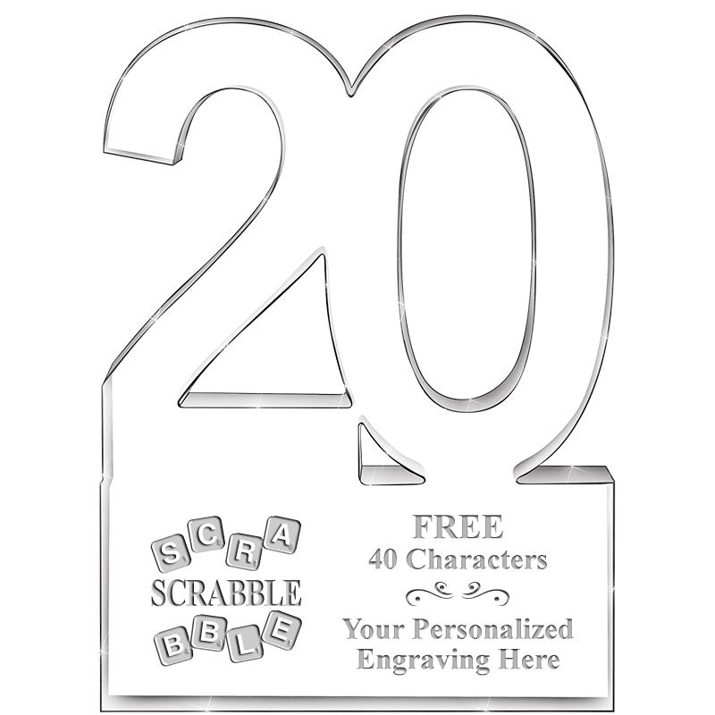 6" 20 YEARS OF SERVICE ACRYLIC