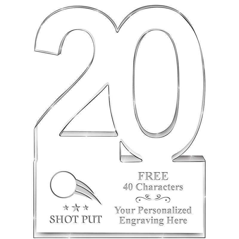 6" 20 YEARS OF SERVICE ACRYLIC