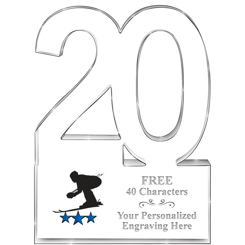 6" 20 YEARS OF SERVICE ACRYLIC