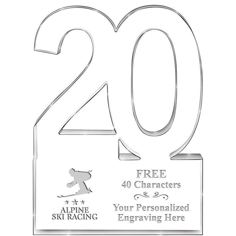 6" 20 YEARS OF SERVICE ACRYLIC