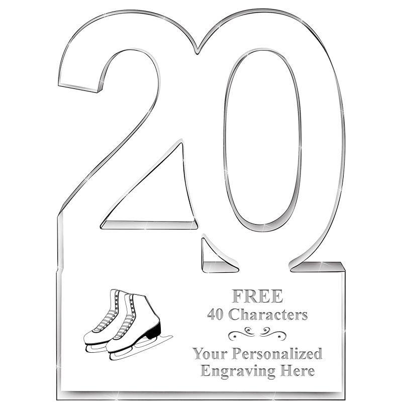 6" 20 YEARS OF SERVICE ACRYLIC