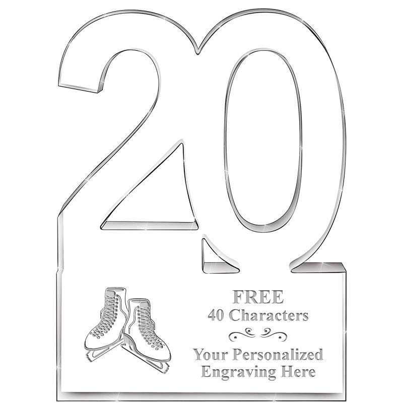 6" 20 YEARS OF SERVICE ACRYLIC