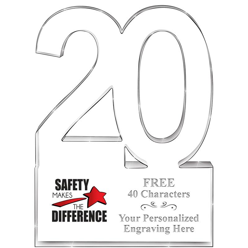 6" 20 YEARS OF SERVICE ACRYLIC