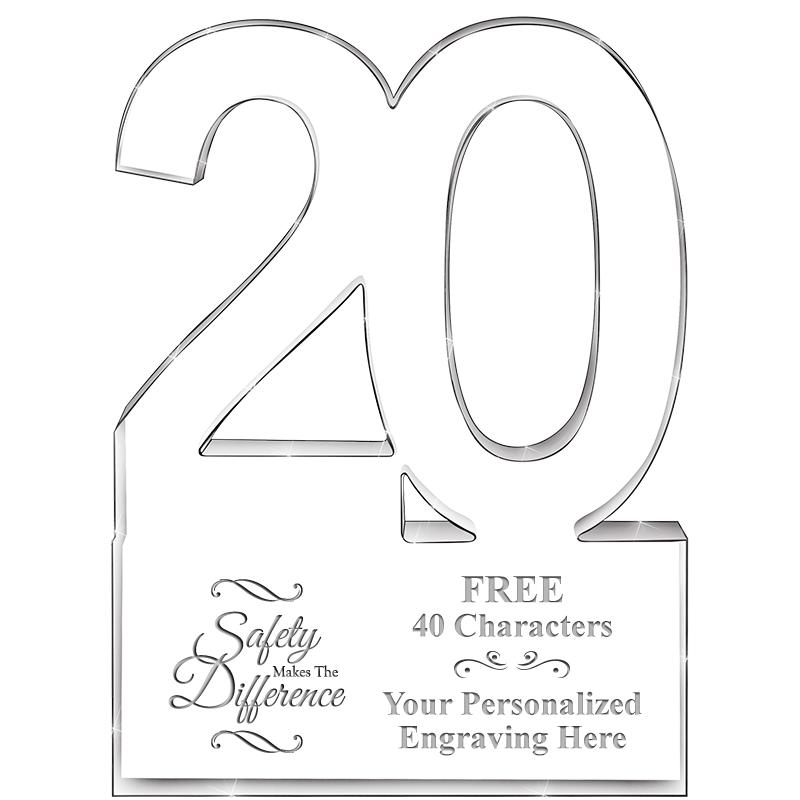 6" 20 YEARS OF SERVICE ACRYLIC