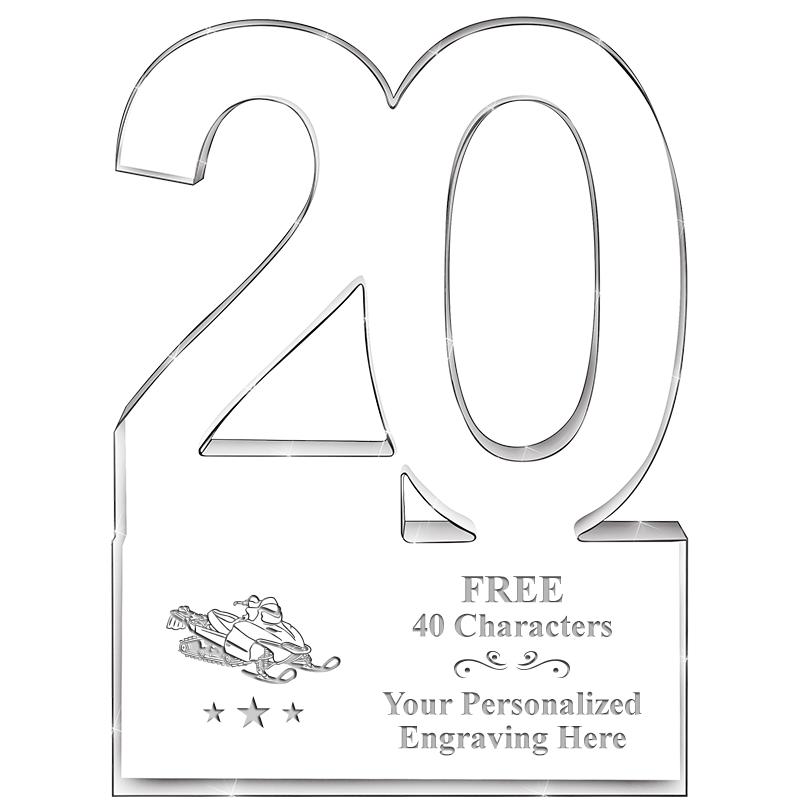 6" 20 YEARS OF SERVICE ACRYLIC