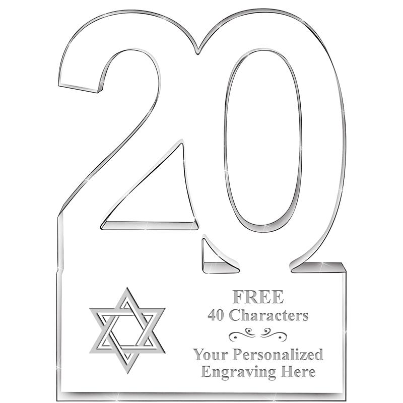 6" 20 YEARS OF SERVICE ACRYLIC