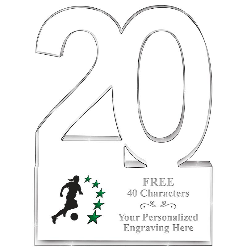 6" 20 YEARS OF SERVICE ACRYLIC