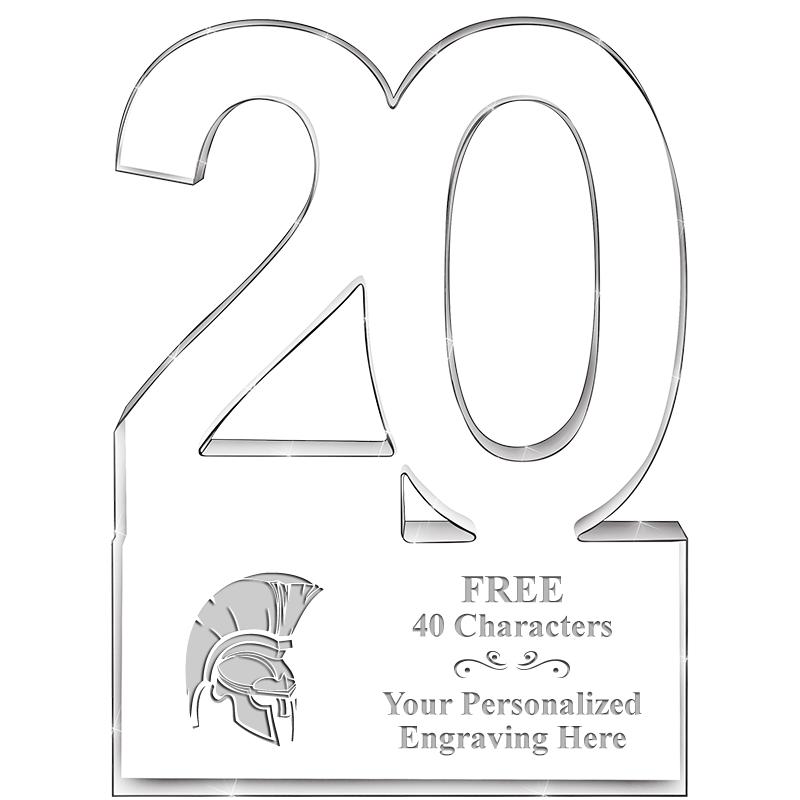 6" 20 YEARS OF SERVICE ACRYLIC