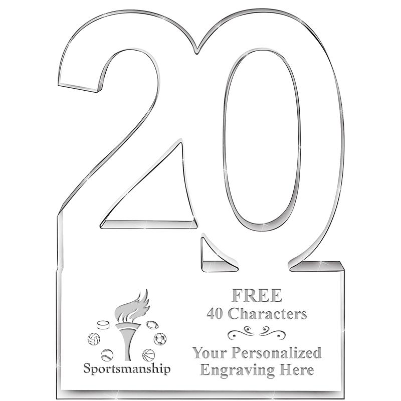 6" 20 YEARS OF SERVICE ACRYLIC