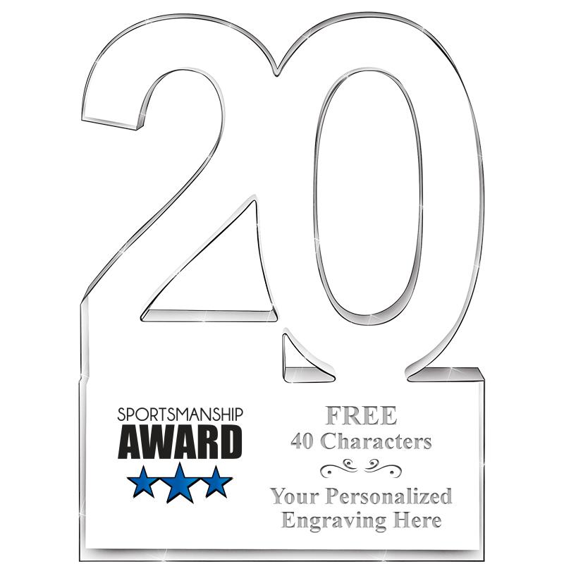 6" 20 YEARS OF SERVICE ACRYLIC