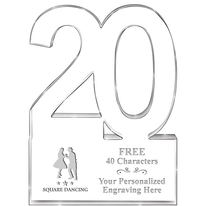 6" 20 YEARS OF SERVICE ACRYLIC