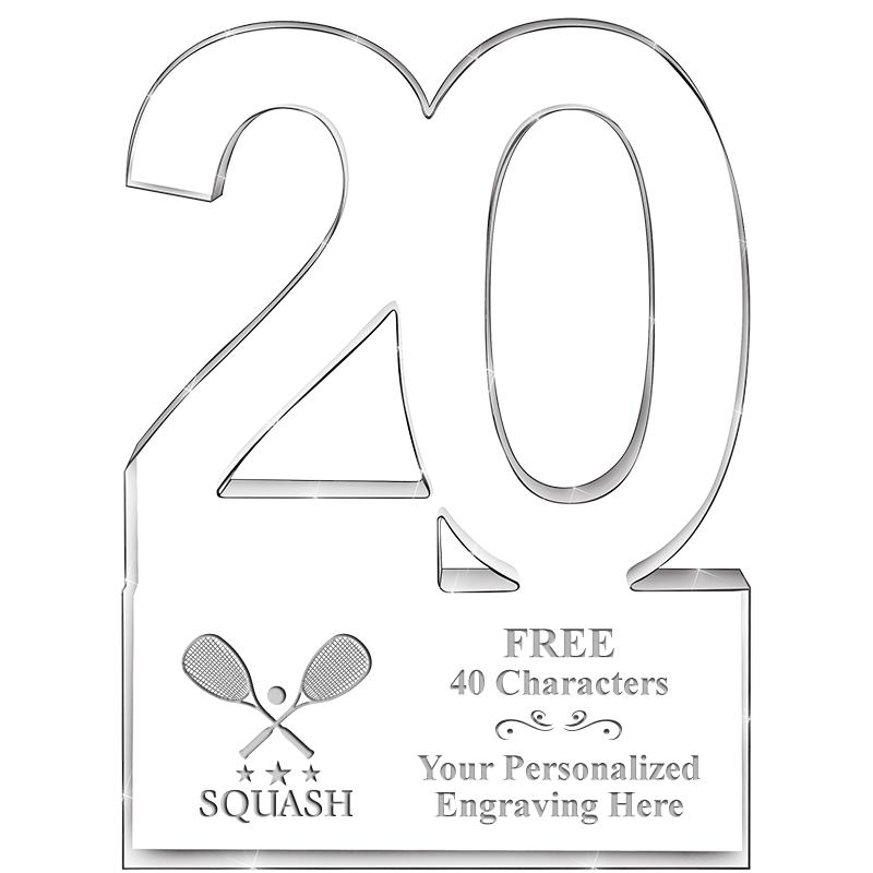 6" 20 YEARS OF SERVICE ACRYLIC