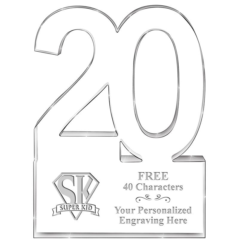 6" 20 YEARS OF SERVICE ACRYLIC