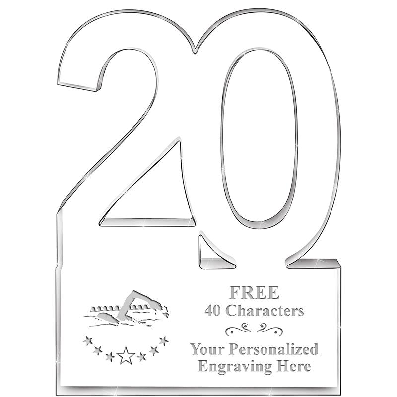 6" 20 YEARS OF SERVICE ACRYLIC