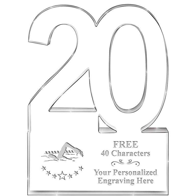 6" 20 YEARS OF SERVICE ACRYLIC