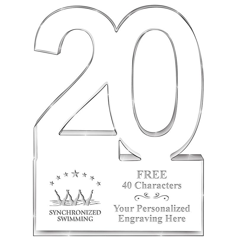 6" 20 YEARS OF SERVICE ACRYLIC