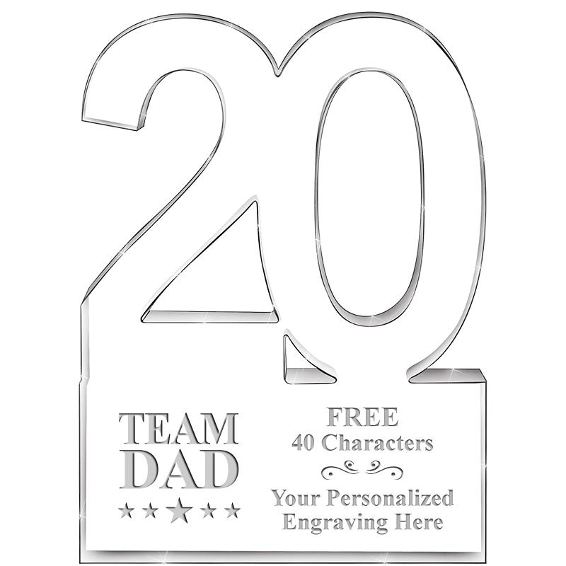 6" 20 YEARS OF SERVICE ACRYLIC