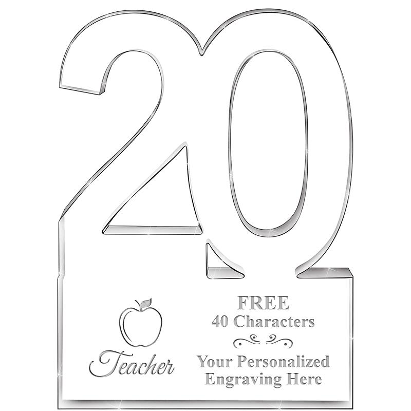 6" 20 YEARS OF SERVICE ACRYLIC
