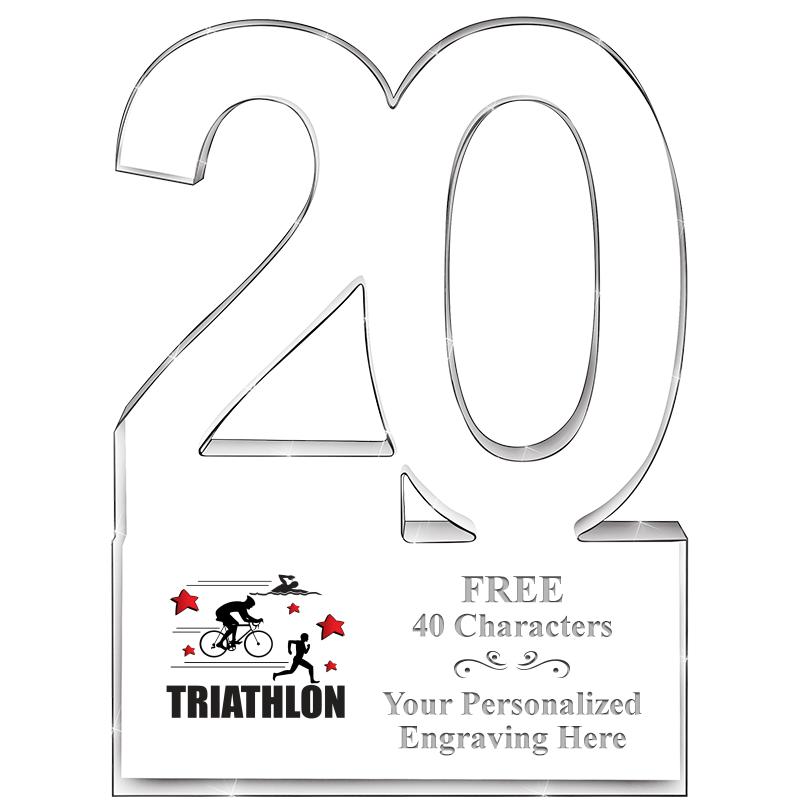 6" 20 YEARS OF SERVICE ACRYLIC