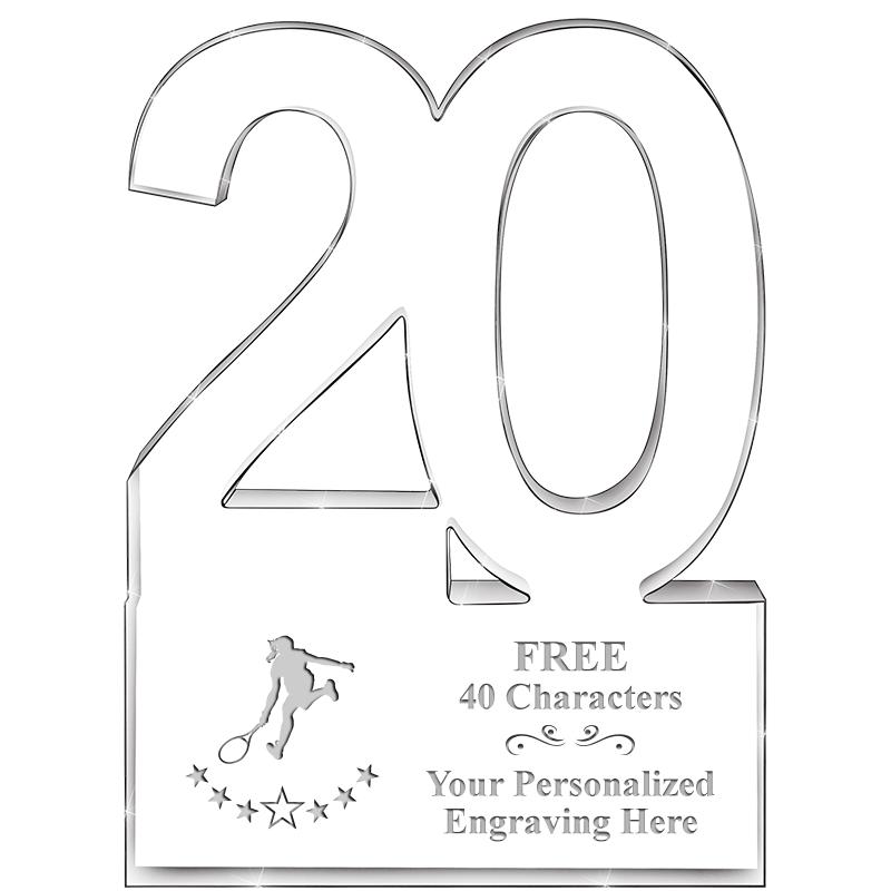 6" 20 YEARS OF SERVICE ACRYLIC