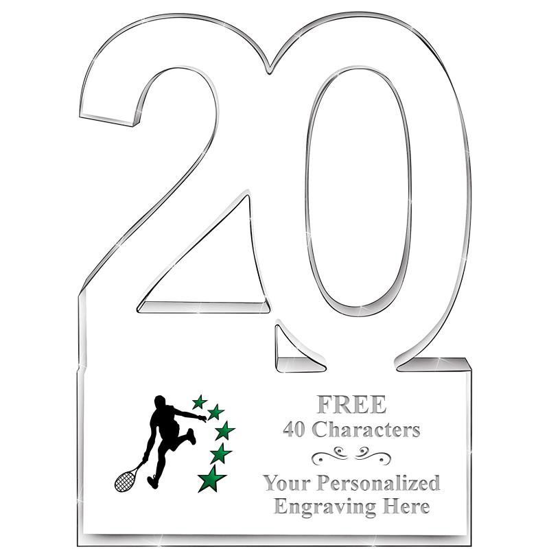 6" 20 YEARS OF SERVICE ACRYLIC