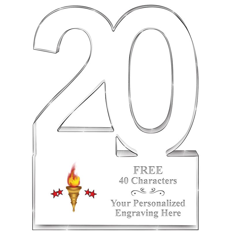 6" 20 YEARS OF SERVICE ACRYLIC