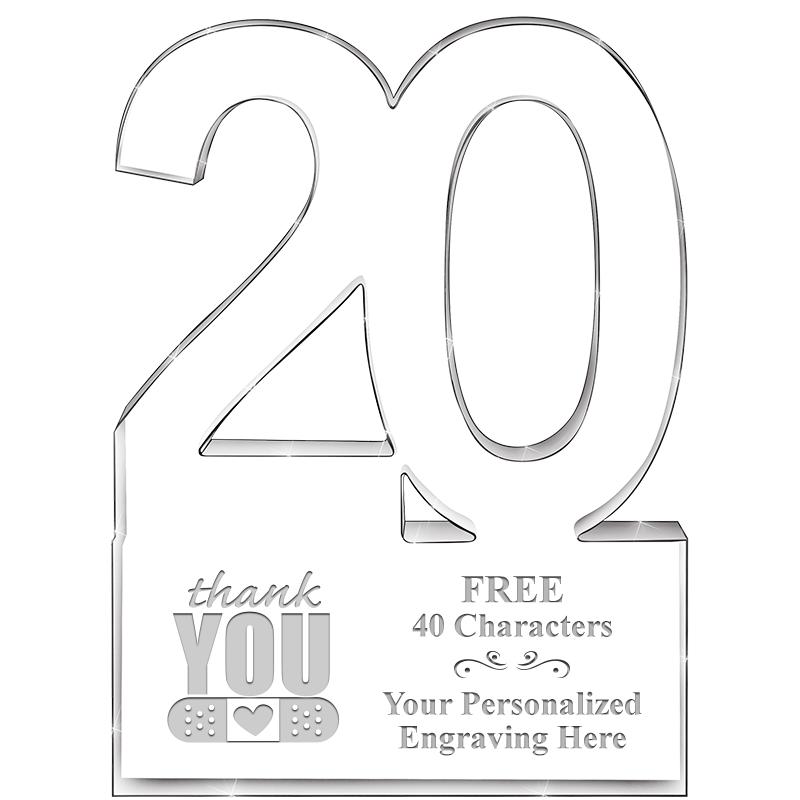 6" 20 YEARS OF SERVICE ACRYLIC