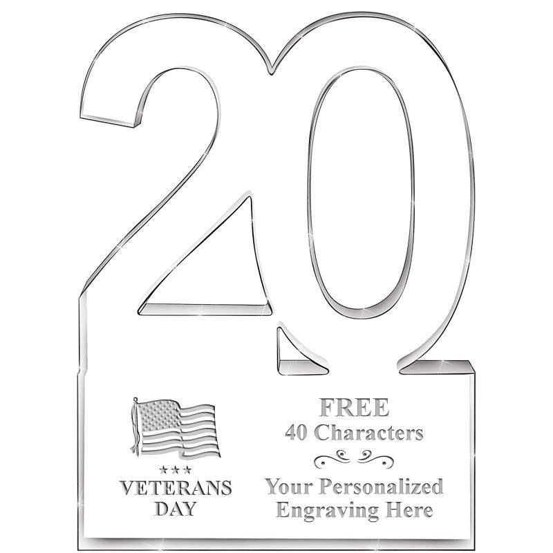 6" 20 YEARS OF SERVICE ACRYLIC