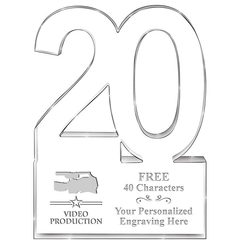 6" 20 YEARS OF SERVICE ACRYLIC