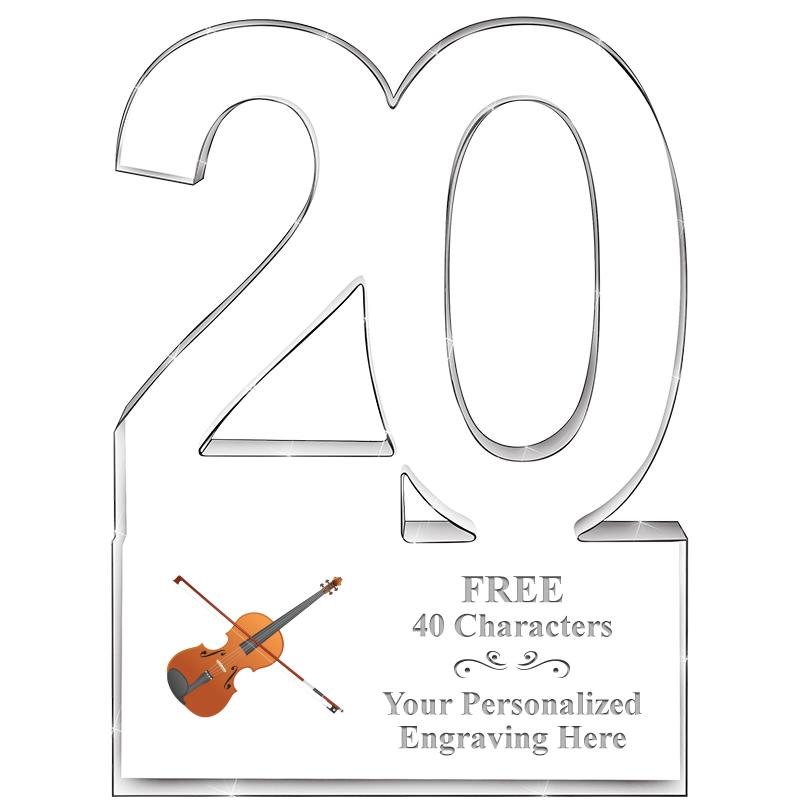 6" 20 YEARS OF SERVICE ACRYLIC