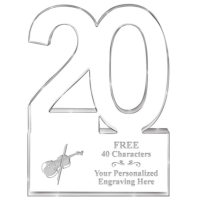 6" 20 YEARS OF SERVICE ACRYLIC