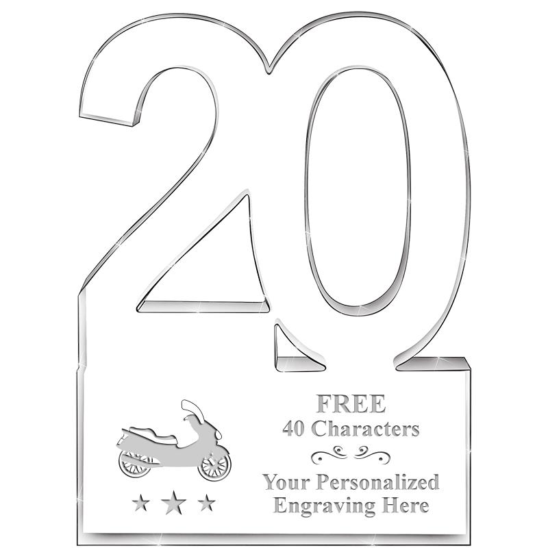 6" 20 YEARS OF SERVICE ACRYLIC