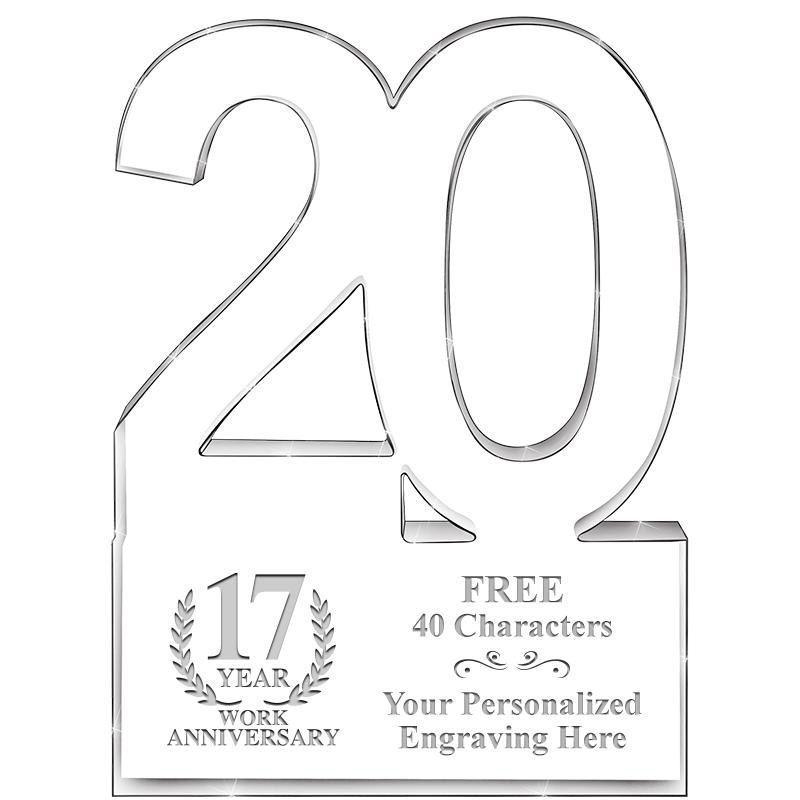 6" 20 YEARS OF SERVICE ACRYLIC