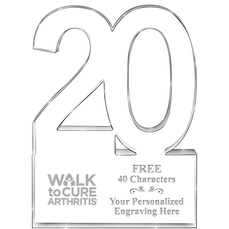 6" 20 YEARS OF SERVICE ACRYLIC