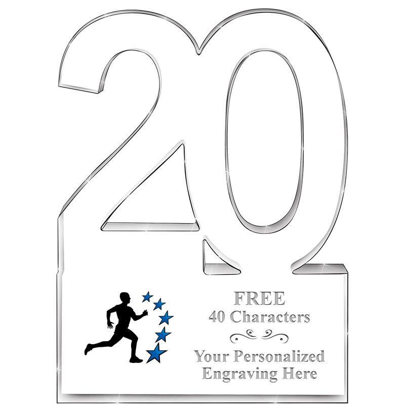 6" 20 YEARS OF SERVICE ACRYLIC