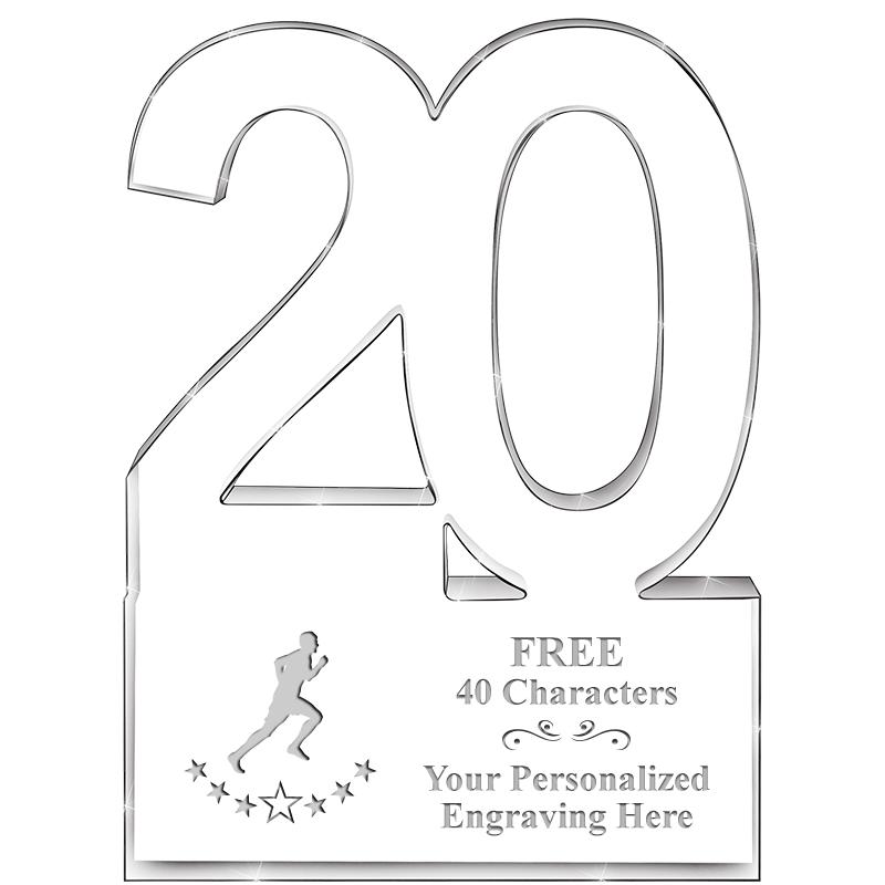 6" 20 YEARS OF SERVICE ACRYLIC