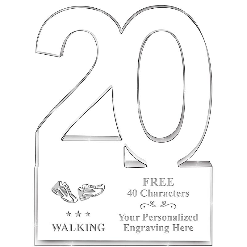 6" 20 YEARS OF SERVICE ACRYLIC