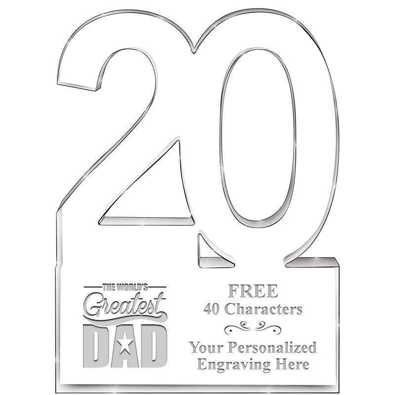 6" 20 YEARS OF SERVICE ACRYLIC