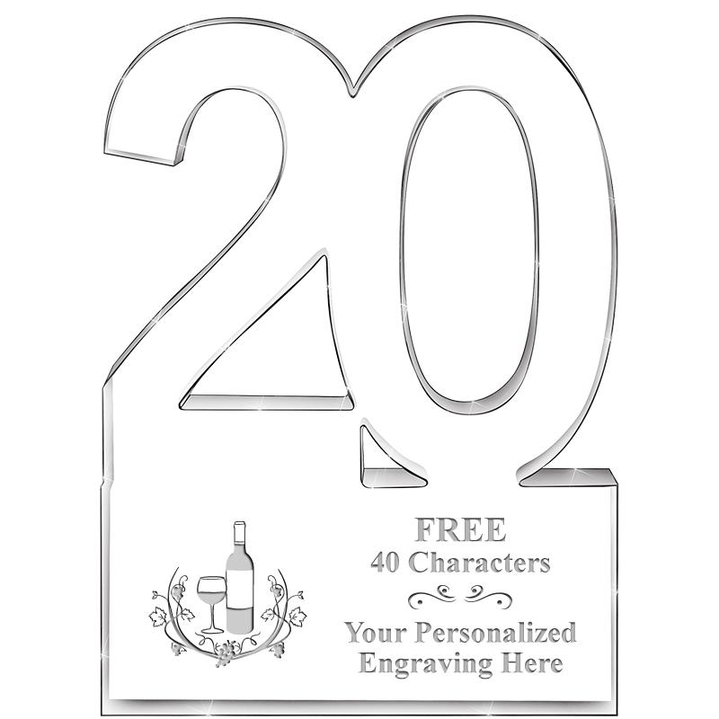 6" 20 YEARS OF SERVICE ACRYLIC