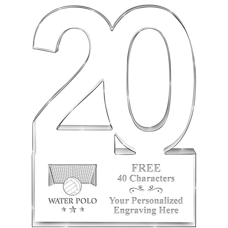 6" 20 YEARS OF SERVICE ACRYLIC