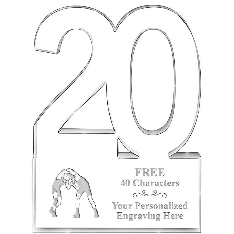 6" 20 YEARS OF SERVICE ACRYLIC