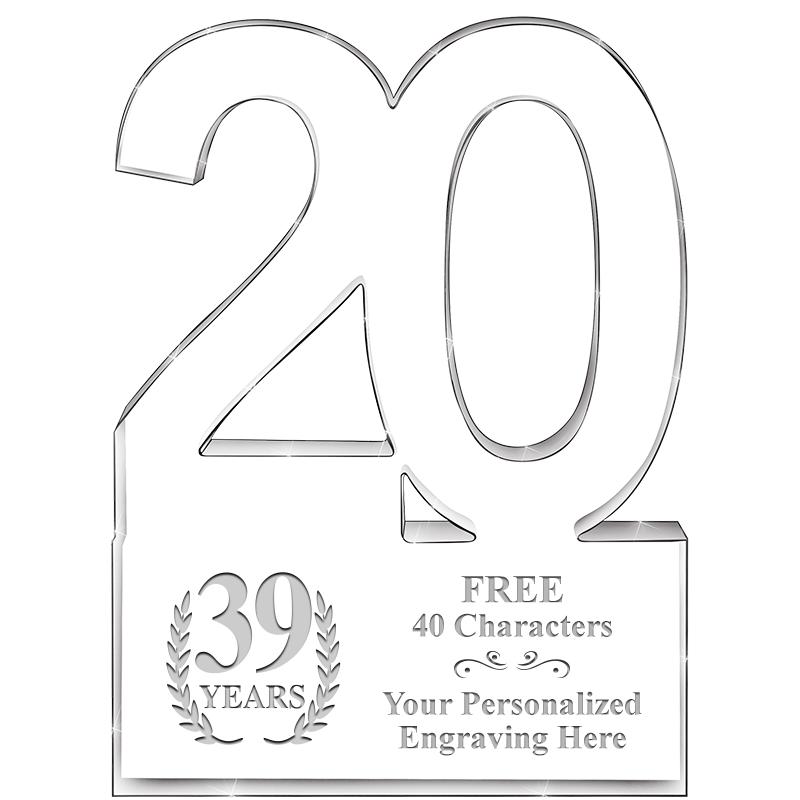 6" 20 YEARS OF SERVICE ACRYLIC