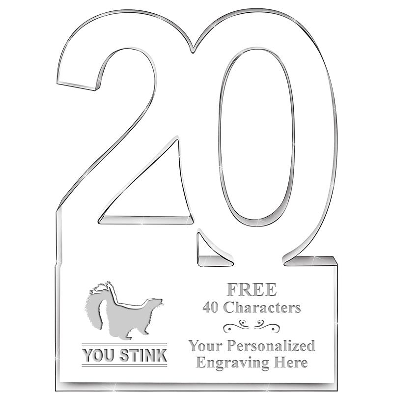 6" 20 YEARS OF SERVICE ACRYLIC