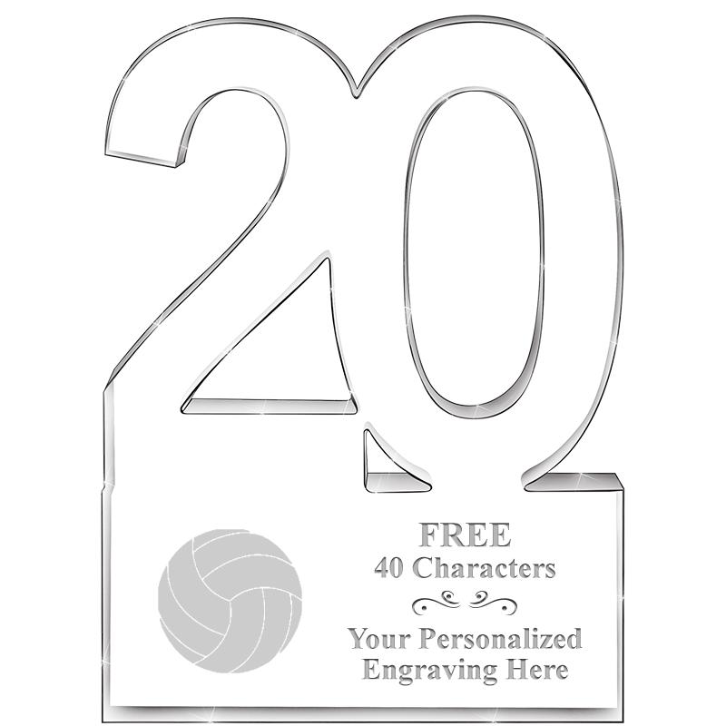 6" 20 YEARS OF SERVICE ACRYLIC